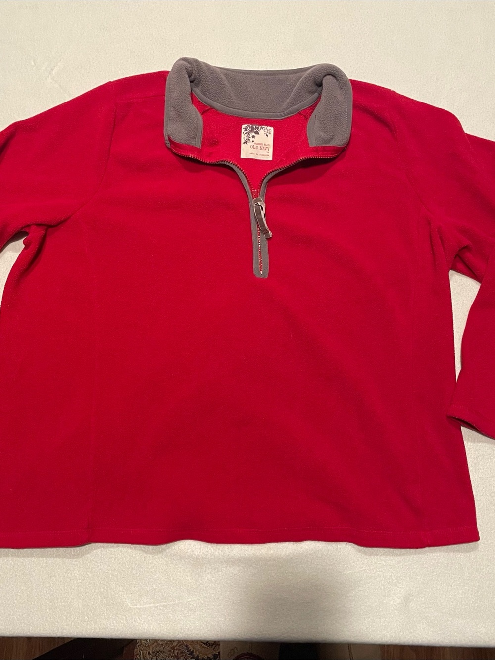Old Navy Red Quarter-Zip Fleece Pullover, 2X